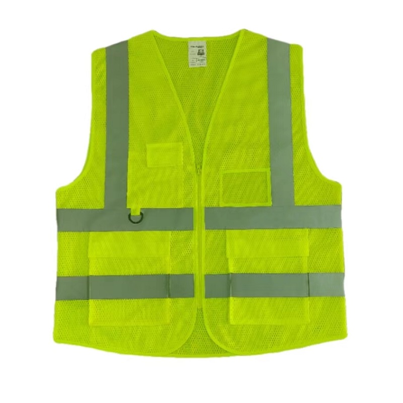 Hi-Viz 5 Pockets Lime Green Mesh Safety Vests