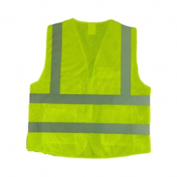  Hi-Viz 5 Pockets Lime Green Mesh Safety Vests	