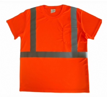  Hi-Viz Lime Green and Orange 100% Polyester Safety T-shirt	