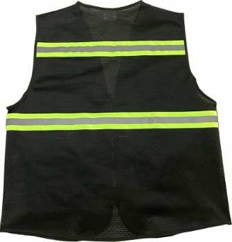  High Visibility Black Mesh Safety Vest	
